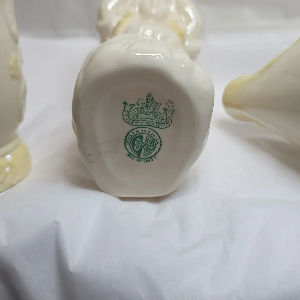 Belleek Erne Vase, Undine Water Maiden Girl Creamer, Swan Creamer - Picture 10 of 11